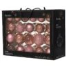 Decoris Box Of 42 Velvet Pink Glass Baubles