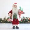 41cm Red & Green Standing Santa With Gift