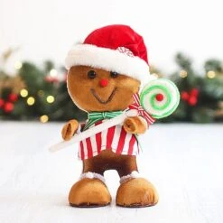 26cm Santa Gingerbread Boy With Lollipop