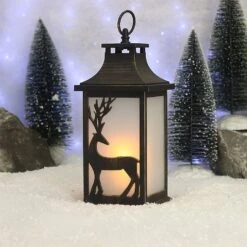 Flickering Flame Deer Lantern
