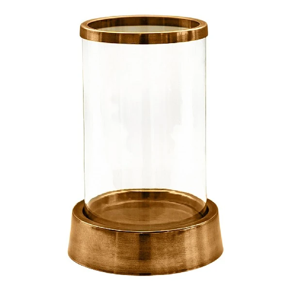 Ivyline Hampton Hurricane Lantern In Antique Brass (H28cm X W18cm) 3 Ivyline Hampton Hurricane Lantern In Antique Brass (H28cm X W18cm)
