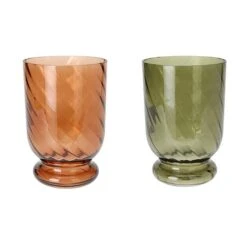 KOOPMAN Glass Hurricane 21cm (Assorted Designs)