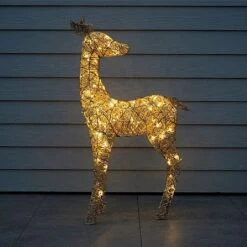 Christmas Decorations 40 110cm LED Gold Reindeer