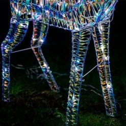 85cm LED Iridescent Reindeer And Sleigh -Christmas Decorations 1244755 3