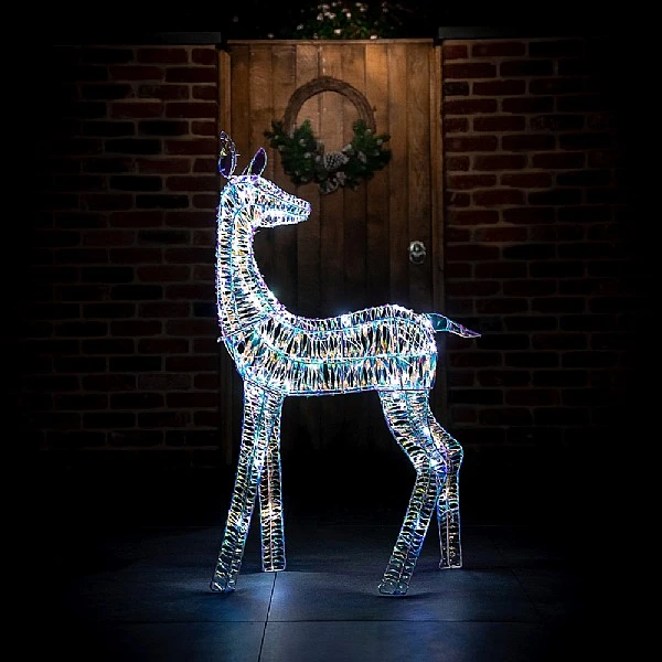 110cm LED Iridescent Standing Reindeer 3 110cm LED Iridescent Standing Reindeer