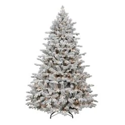 6ft Pre-Lit Balmoral Flocked Spruce Artificial Christmas Tree