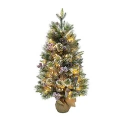 3ft Pre-Lit Frosted Berry Spruce Artificial Christmas Tree