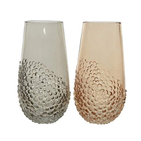 Decoris Vase Glass Brown & Grey 30cm (Assorted Colours) 3 Decoris Vase Glass Brown & Grey 30cm (Assorted Colours)