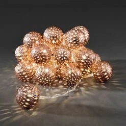 Konstsmide 20 Warm White LED Copper Metal Balls Light Set