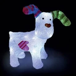 The Snowdog Ice White LED Acrylic Figure 31cm