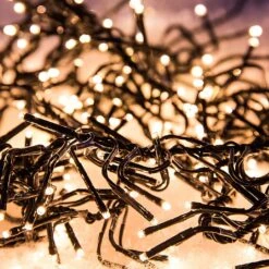 1120 Warm White LED Cluster Lights (Green Cable)