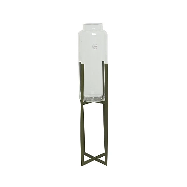 Decoris Vase On Stand Green (Various Sizes) 3 Decoris Vase On Stand Green (Various Sizes)